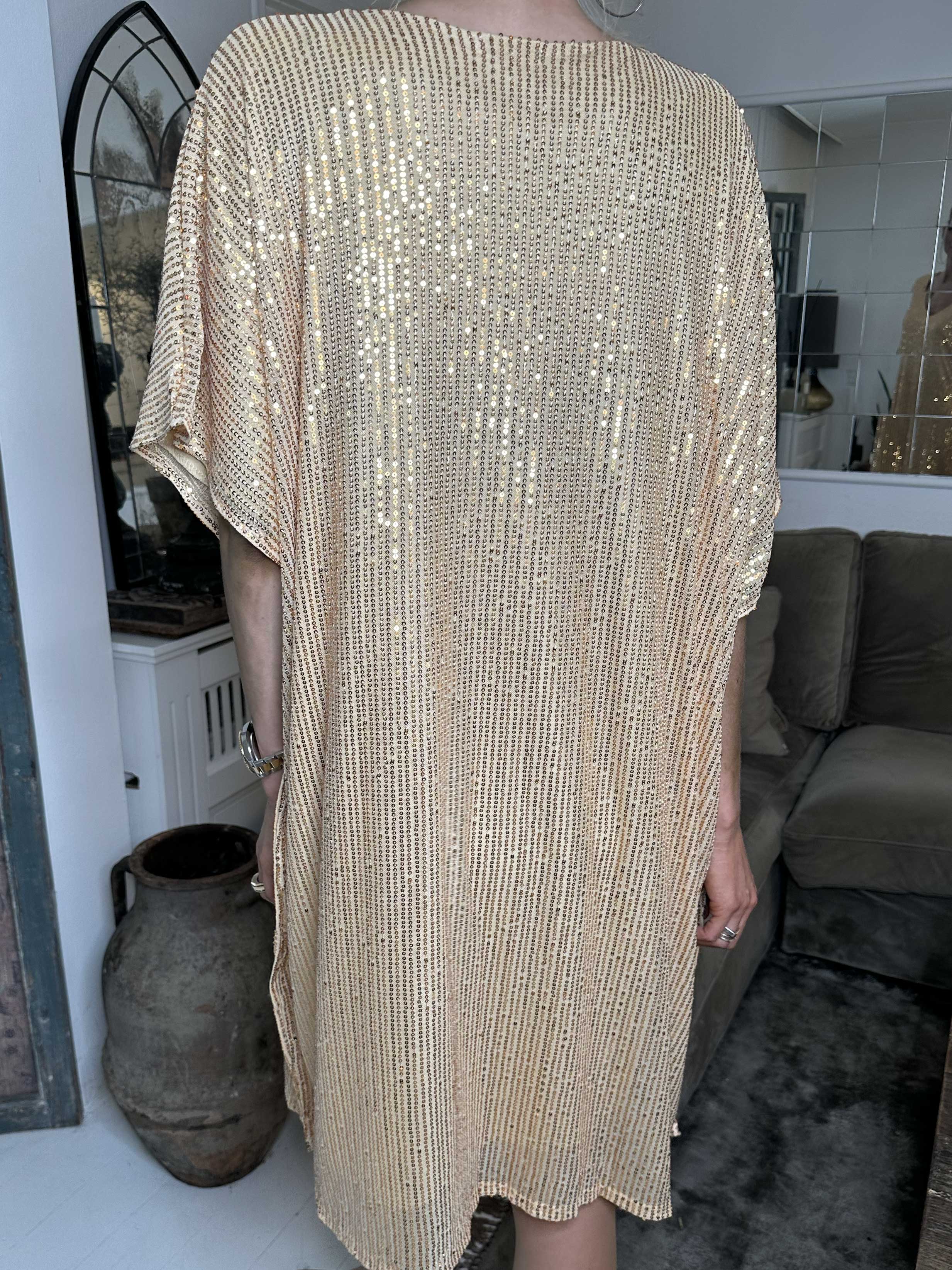 Azmina - Tunikakjole i løs pasform med pailletter